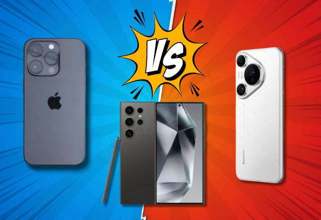 Apple iPhone 15 Pro Max Vs Huawei Pura 70 Ultra Vs Samsung Galaxy S25 Ultra